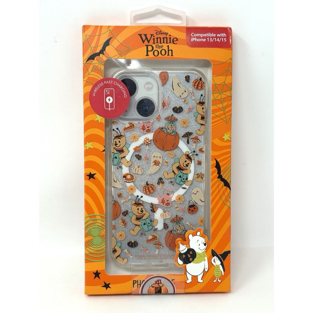 Disney Winnie the Pooh Halloween iPhone 13 / 14 / 15 Case Skinny Dip Glitter NIB